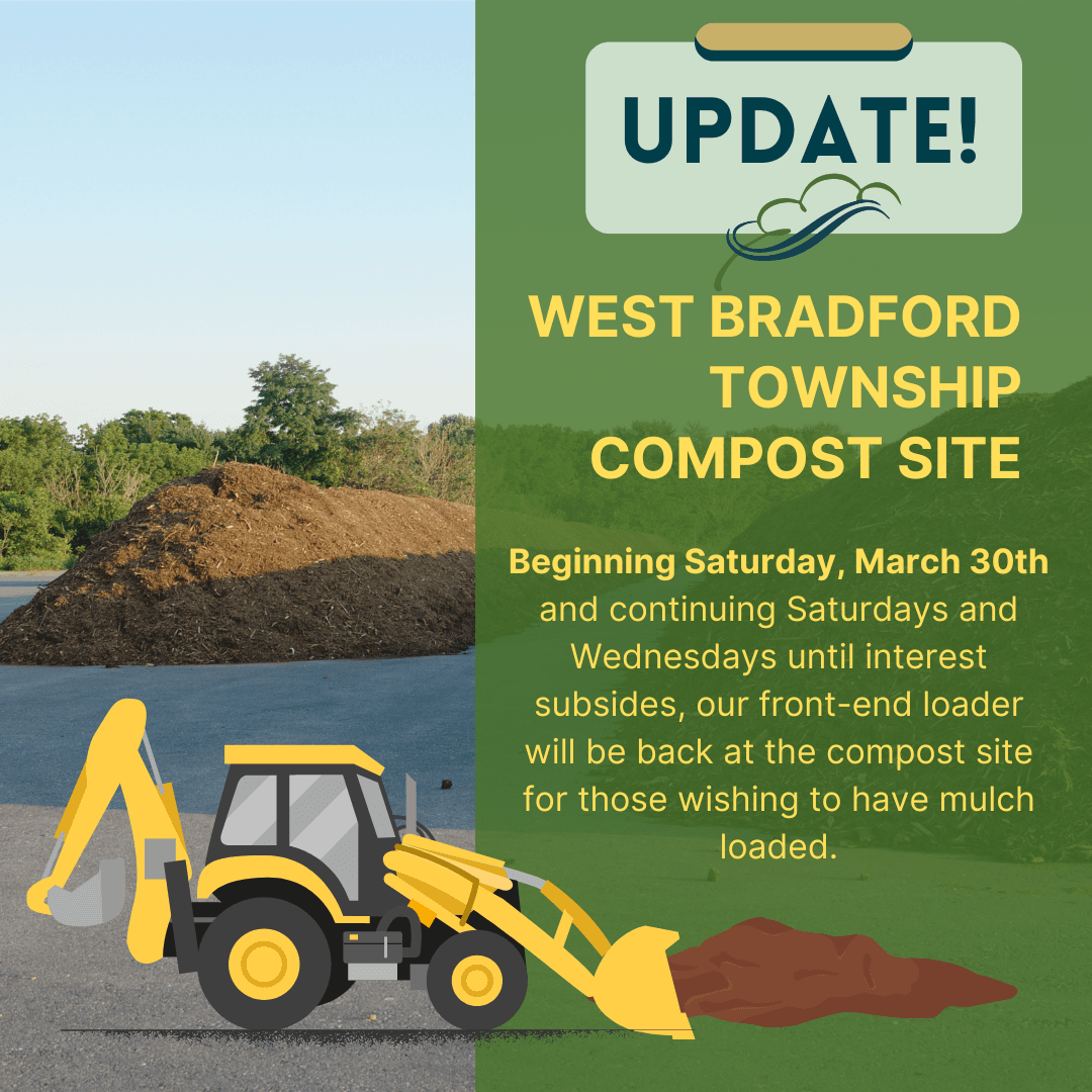 Front loader at compost site